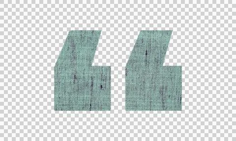 Abstract Fabric Texture Quotation Marks Icon Isolated on White Background Stock Illustration