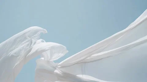 Abstract fabric waves in clean light background Stock Footage 317017136