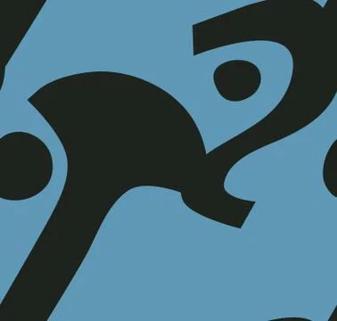 Abstract Face in Blue Pattern Stock Illustration