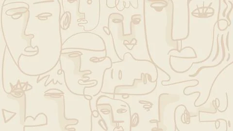Abstract face drawing wallpaper Stock Illustration
