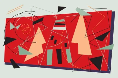 Abstract Face to face Stock Illustration