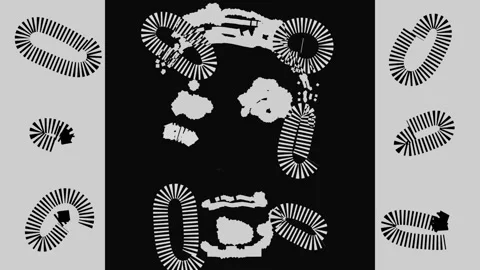 Abstract face flickering Stock Footage 157073576