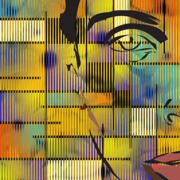 Abstract with face Stock Illustration