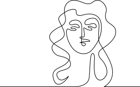 Abstract face line art Vector Stock Illustration