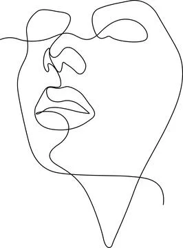 Abstract face line art Vector イラスト素材