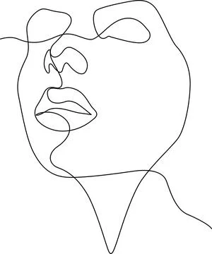 Abstract face line art Vector Stock Illustration