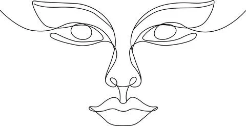 Abstract face line art Vector Illustrazione stock