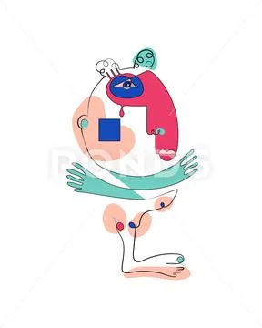 Abstract face of man one line continuous drawing. Modern continuous line art man Stock Illustrationen