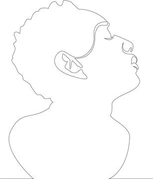 Abstract face of a man on a single line of a vector drawing. Stock Illustration