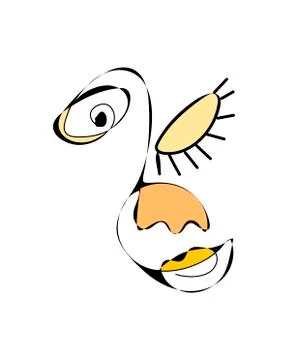 Abstract face one line drawing. Portrait minimalistic style. Fine one line Stock Illustration