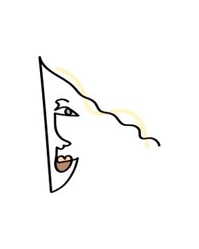 Abstract face one line drawing. Portrait minimalistic style. Fine one line Stock Illustration
