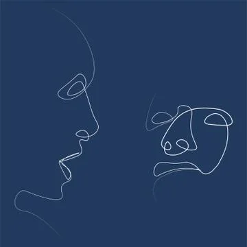 Abstract face one line Illustrazione stock