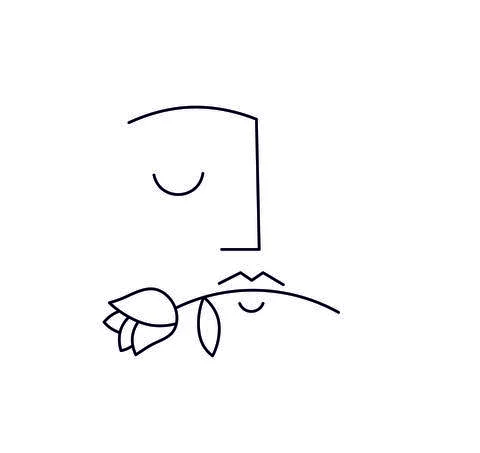 Abstract face rose Stock Illustration