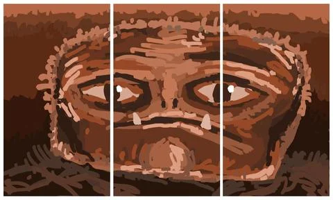 Abstract face. triptych. Abstract image for printing 스톡 일러스트