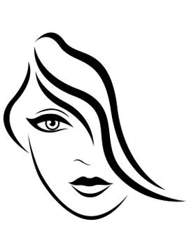 Abstract face of young lady Stock Illustration