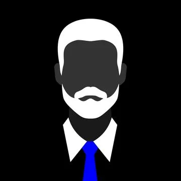 Abstract faceless man with beard and mustache silhouette in a tie Stock Illustration