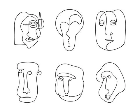 Abstract faces Stock Illustration