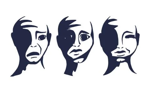 Abstract faces of people. Stock Illustration