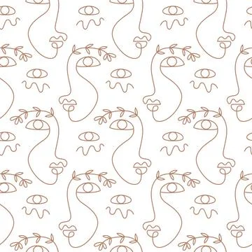 Abstract faces seamless pattern texture Stock Illustration