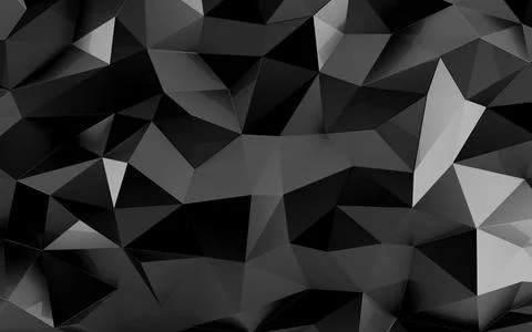 Abstract faceted triangular geometric black background Illustrazione stock