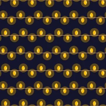 Abstract fairy light pattern on dark blue background Stock Illustration