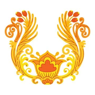 Abstract fairy tale vector isolated illustration yellow Stock Illustration