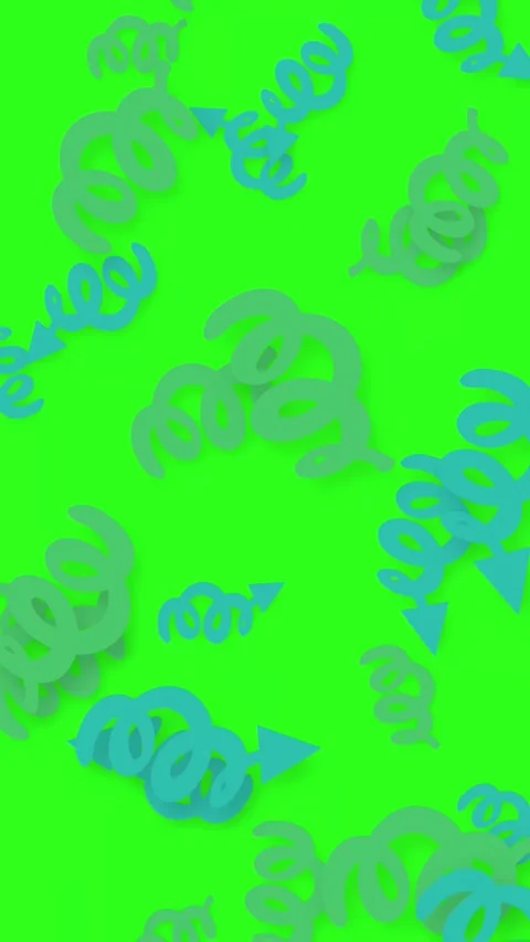 Abstract Falling Blue and Green Spiral Shapes on Green Background Stock Footage 346427556