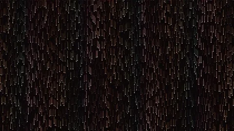 Abstract falling bokeh light streaks on deep black background Stock Footage 340379342