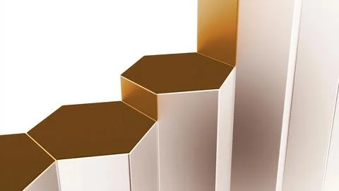 Abstract falling columns of hexagonal shapes on a white background. Design 库存插图