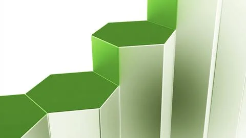 Abstract falling columns of hexagonal shapes on a white background. Design 스톡 일러스트