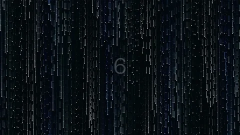 Abstract falling digital rain code stream on black screen 動画素材 342116257