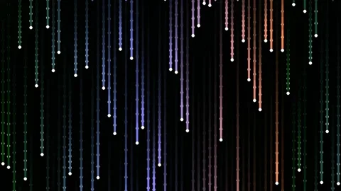 Abstract falling digital rain effect stream on dark screen background Stock Footage 341054988