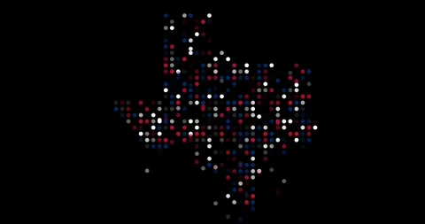 Abstract Falling Dots Forming Shape of Texas Territory Stock Footage 322614248
