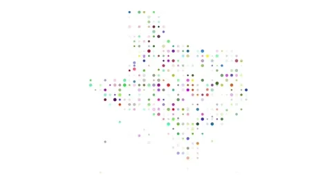 Abstract Falling Dots Forming Shape of Texas Map Stock Footage 322614836