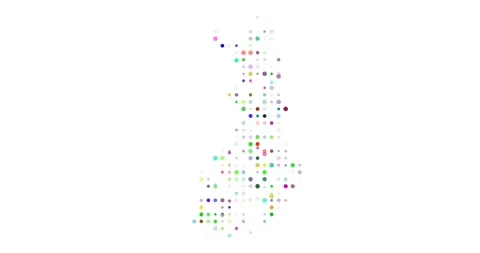 Abstract Falling Dots Reveal Finland Map Stock Footage 313209436