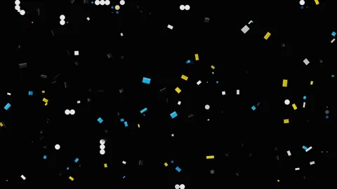 Abstract Falling Geometric Shapes Confetti Animation on Black Stock Footage 338340723
