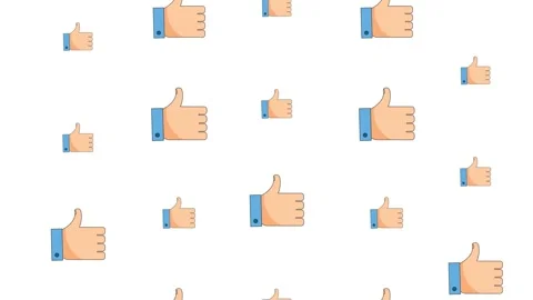 Abstract falling hand thumbs up like animation 4K background Stock Footage 262530919