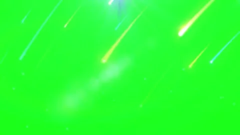 Abstract falling light streaks and glowing particles on green screen Stock Footage 337463453