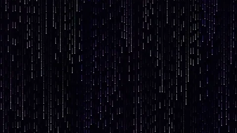 Abstract falling rain streaks on black screen background loop Stock Footage 340380369