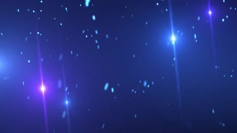 Abstract falling snow or blue sparks of particles. Flying dust. snowfall Stock Footage 281842297