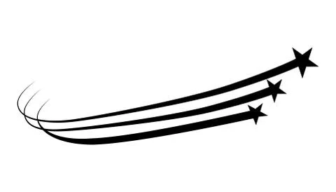 Abstract Falling Star - Black Shooting Star vector Illustrazione stock