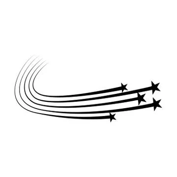 Abstract Falling Star - Black Shooting Star with Elegant Star Trail Stock Illustration