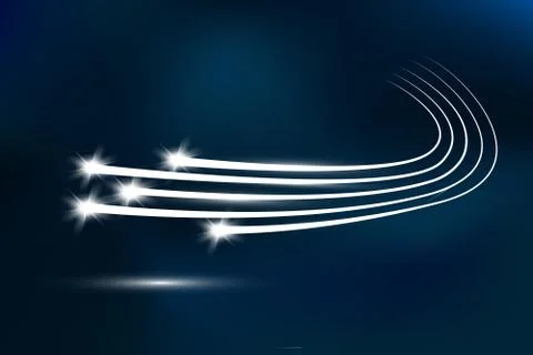 Abstract Falling Star - Black Shooting Star with Elegant Star Trail Stock Illustration