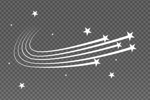 Abstract Falling Star - Black Shooting Star with Elegant Star Trail Stock Illustration