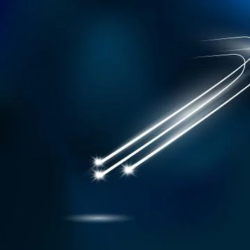 Abstract Falling Star - Black Shooting Star with Elegant Star Trail Stock Illustration