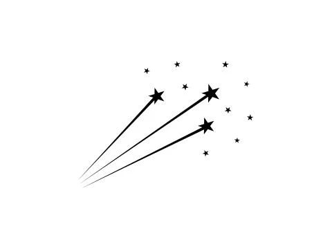 Abstract falling star. simple flat vector illustration. Illustrazione stock
