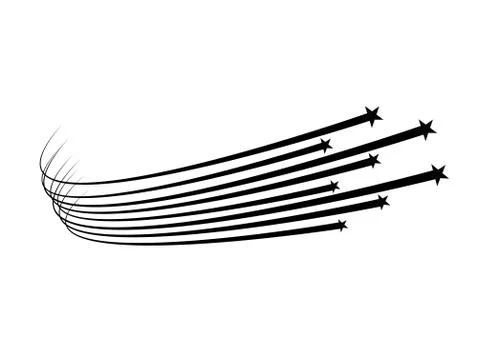 Abstract Falling Star Vector - Black Shooting Star with Elegant Star Trail on Stock Illustration