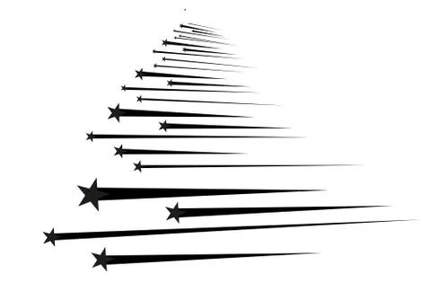 Abstract Falling Star Vector - Black Shooting Star with Elegant Star Trail on Stock Illustration