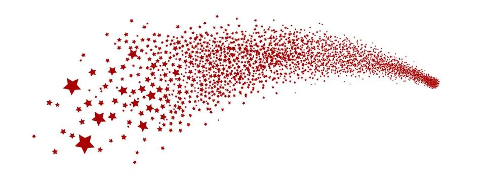 Abstract Falling Star Vector - Red Shooting Star with Elegant Star Trail Stock Illustration