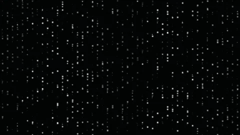 Abstract falling white digital pixels on black background Stock Footage 335937908